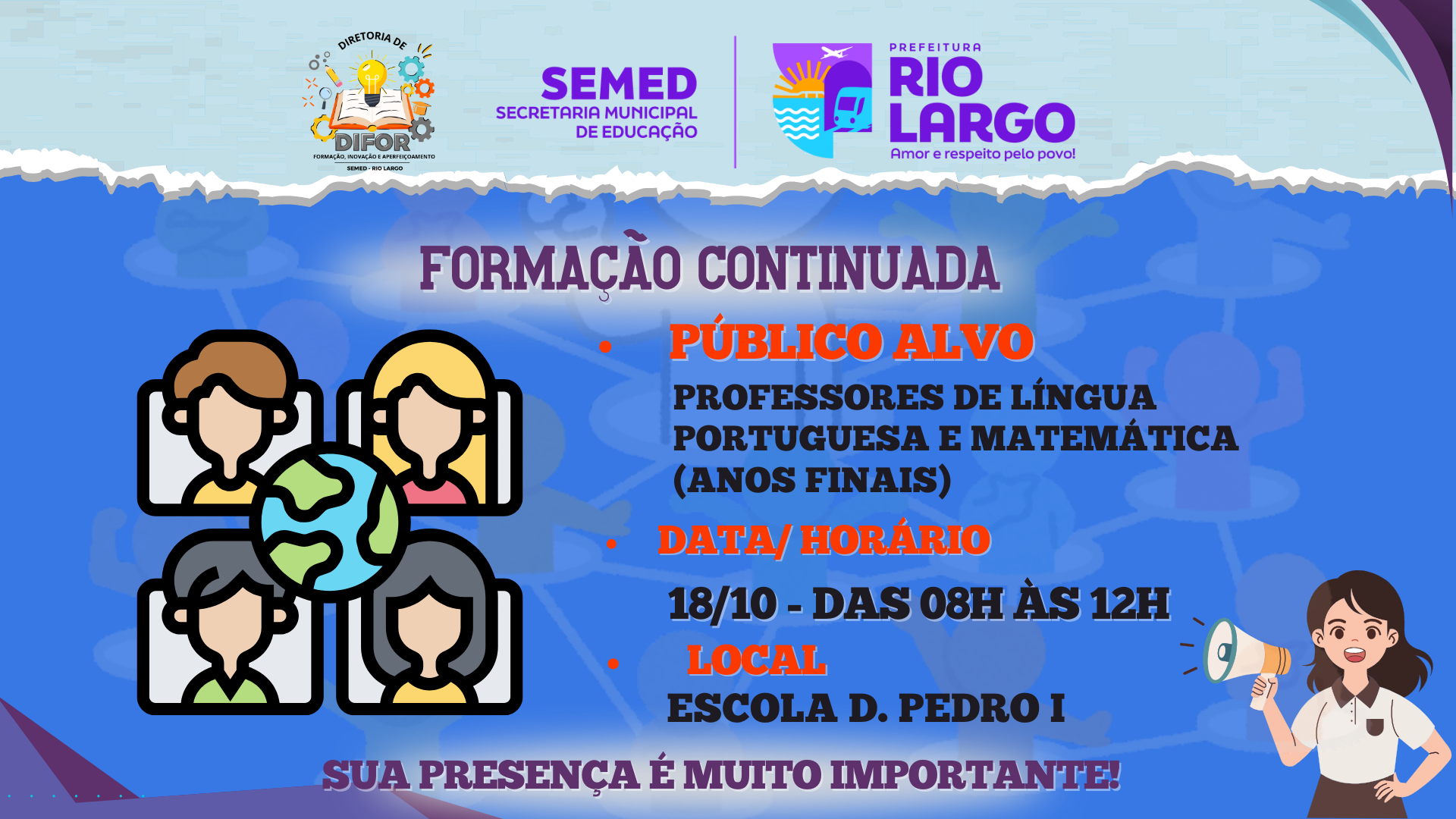 8º CICLO FORMATIVO PARA PROFESSORES(AS) DE LÍNGUA PORTUGUESA E MATEMÁTICA